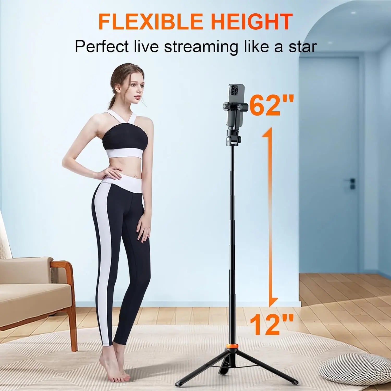 Portable Selfie Stick Cell Phone Tripod 62 Inch/157CM Extendable IPhone Tripod Mobile Tripod Stand for Travel/Vlogging/Filming Peaceful Pleasures Health and Wellness