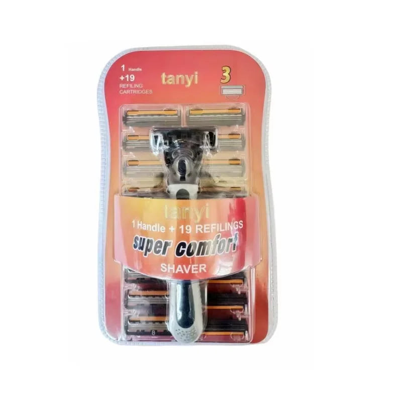 3-Layer Reusable Razor + 18 Heads | Men & Women Shaver
