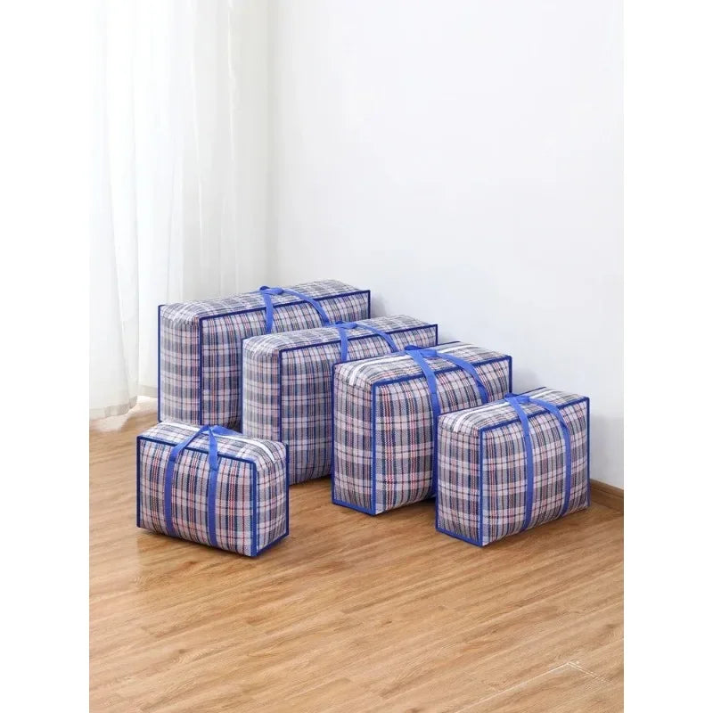 1PC foldable moving bag Large capacity woven bag snakeskin bag Waterproof portable mobile bag blue Peaceful Pleasures Health and Wellness
