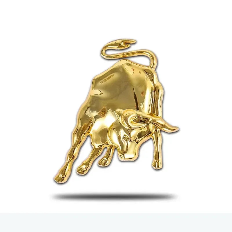 3D Metal Bull Car Emblem Sticker – Scratch Cover Badge Peaceful Pleasures Health and Wellness Gold