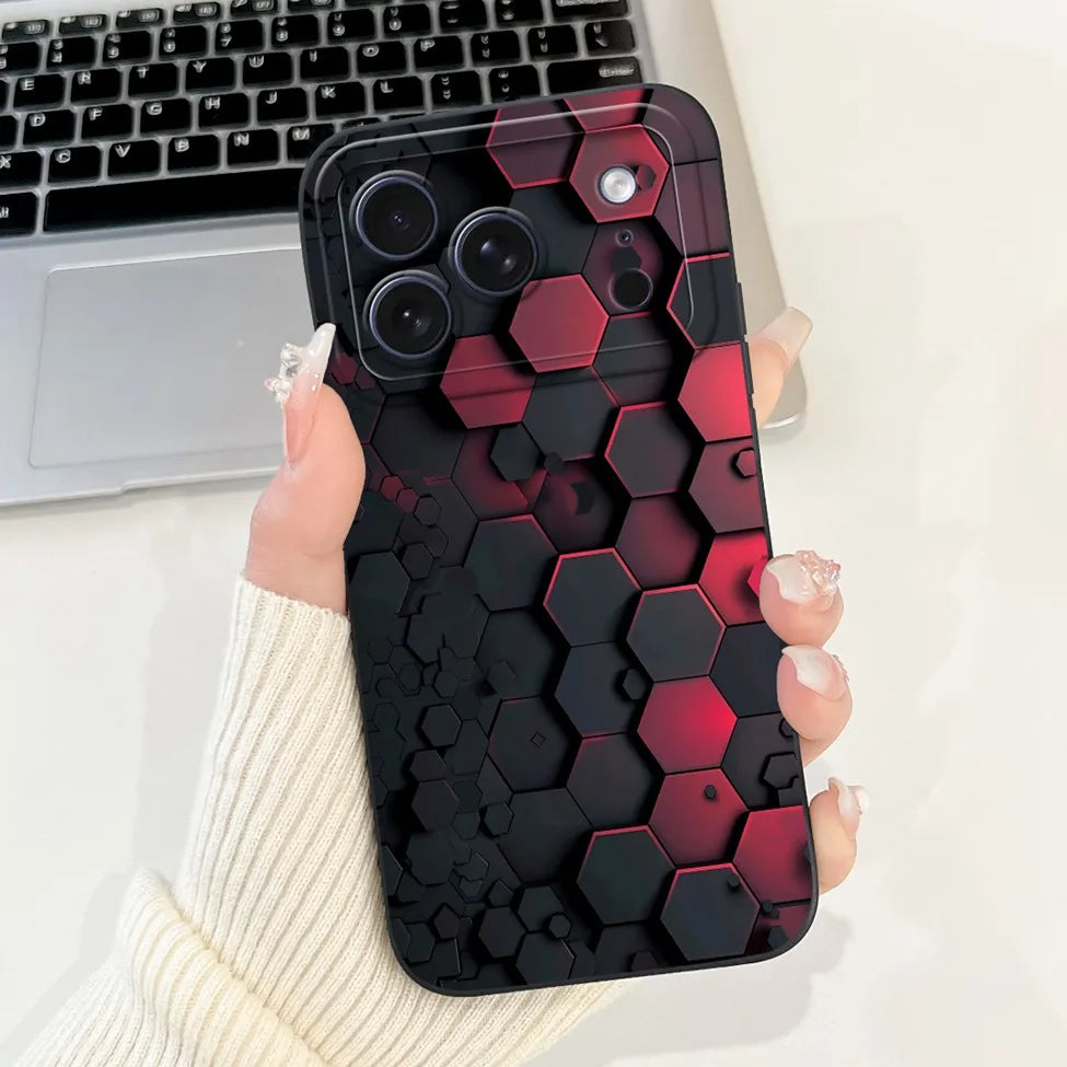iPhone 17 Pro Silicone Case | Cute Kawaii Floral Painted Cover