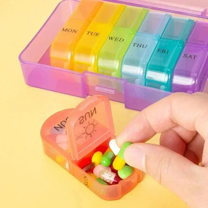 Pill Box 7 days Organizer 21 grids 3 Times One Day Portable Travel with Large Compartments for Vitamins Medicine Fish Oils Peaceful Pleasures Health and Wellness