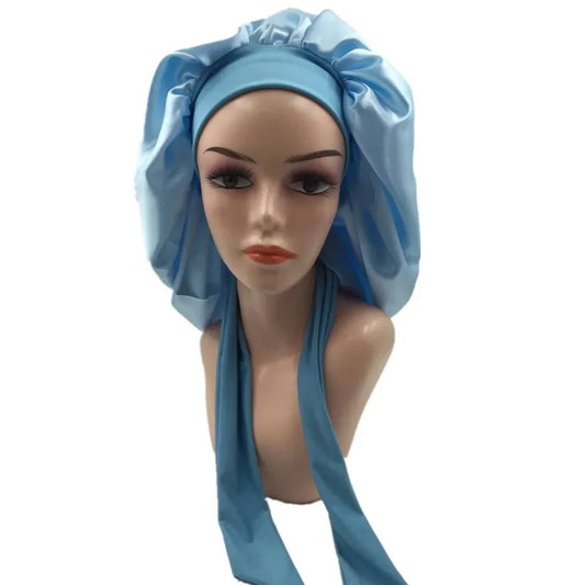 Extra Large Satin Lined Sleep Bonnet | Women's Night Cap Satin Sleep Bonnet Peaceful Pleasures Health and Wellness