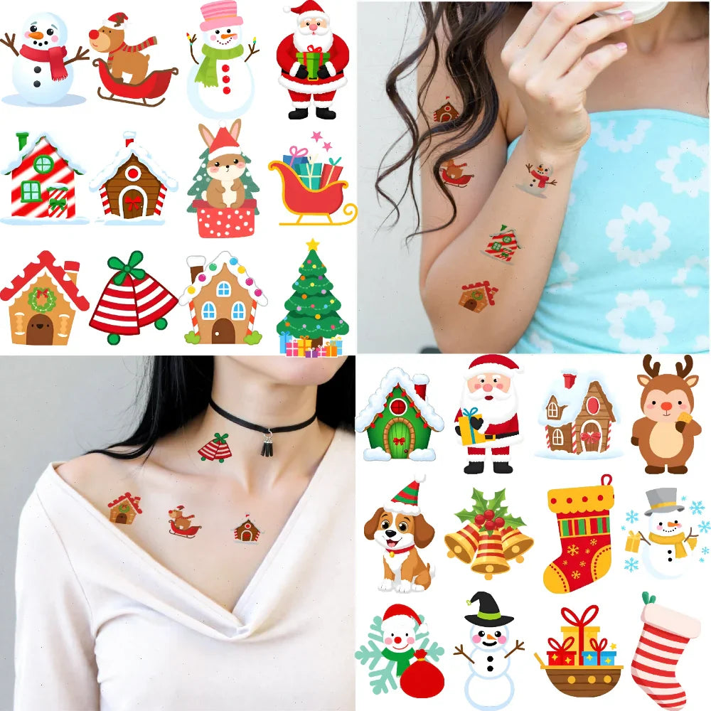 54pcs Christmas Temporary Tattoo Stickers for Kids – Holiday Set