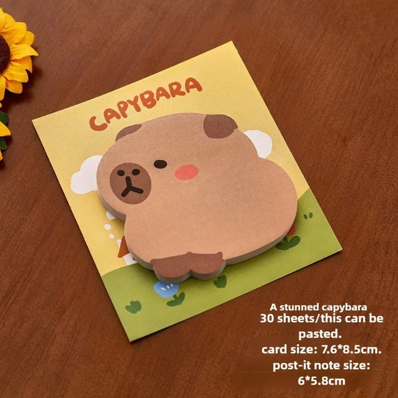 Cute Capybara & Dolphin Sticky Notes – 30 Sheet Memo Pads