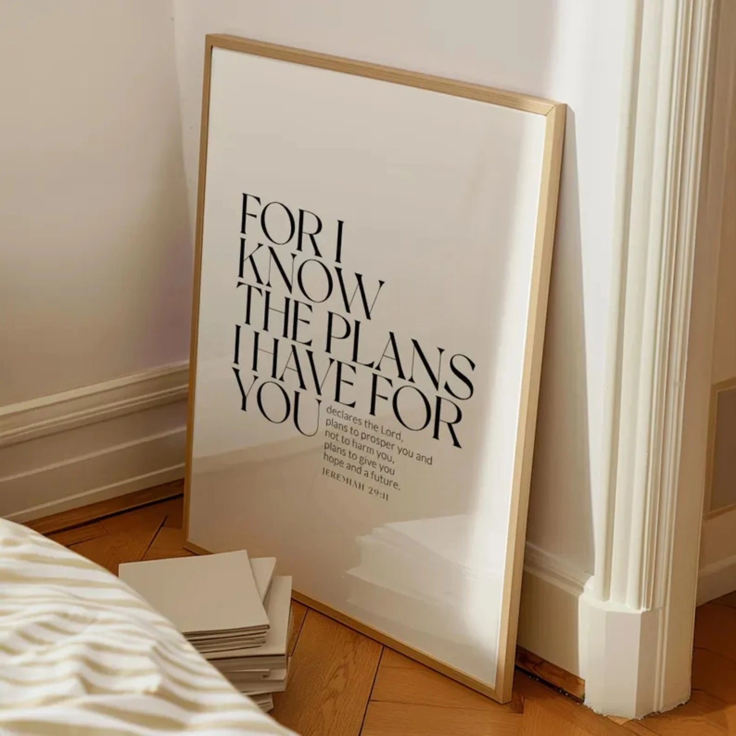Jeremiah 29:11 Bible Verse Canvas Wall Art | Baptism Gift