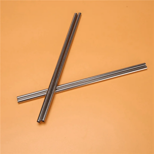 A36T-Set Of 48, Stainless Steel Straws, Reusable Metal Drinking Straws, Straight Straws + 8 Cleaning Brushes Peaceful Pleasures Health and Wellness Silver
