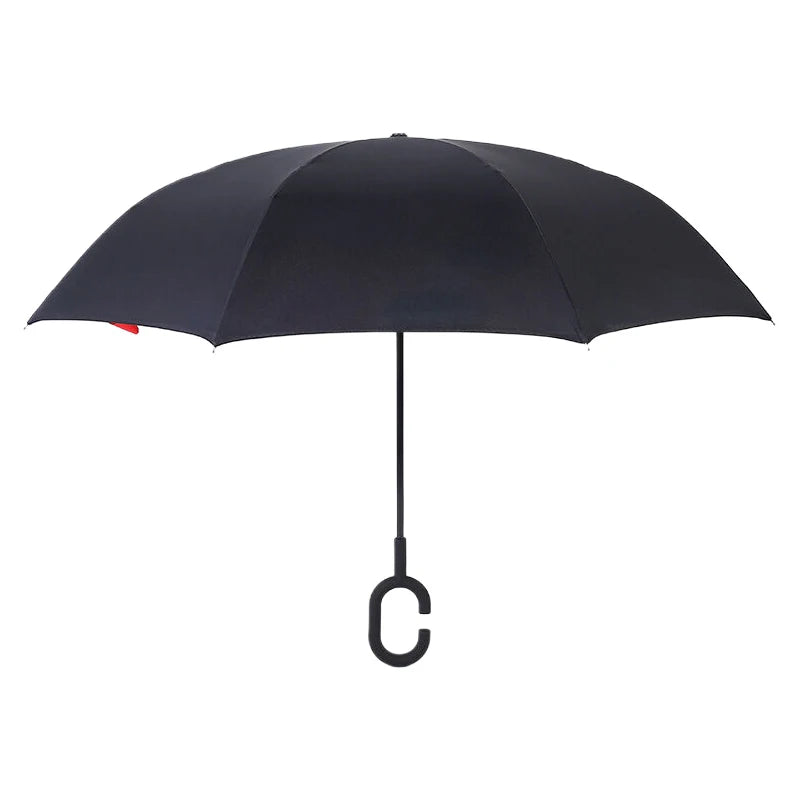 Reverse Double-Layer Long Handle Large Sun & Rain Umbrella