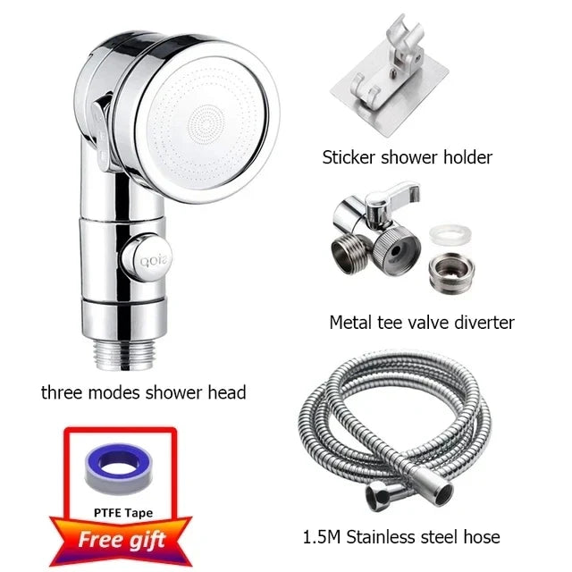 3-Way Faucet Diverter Valve & Handheld Shower Head Adapter Set