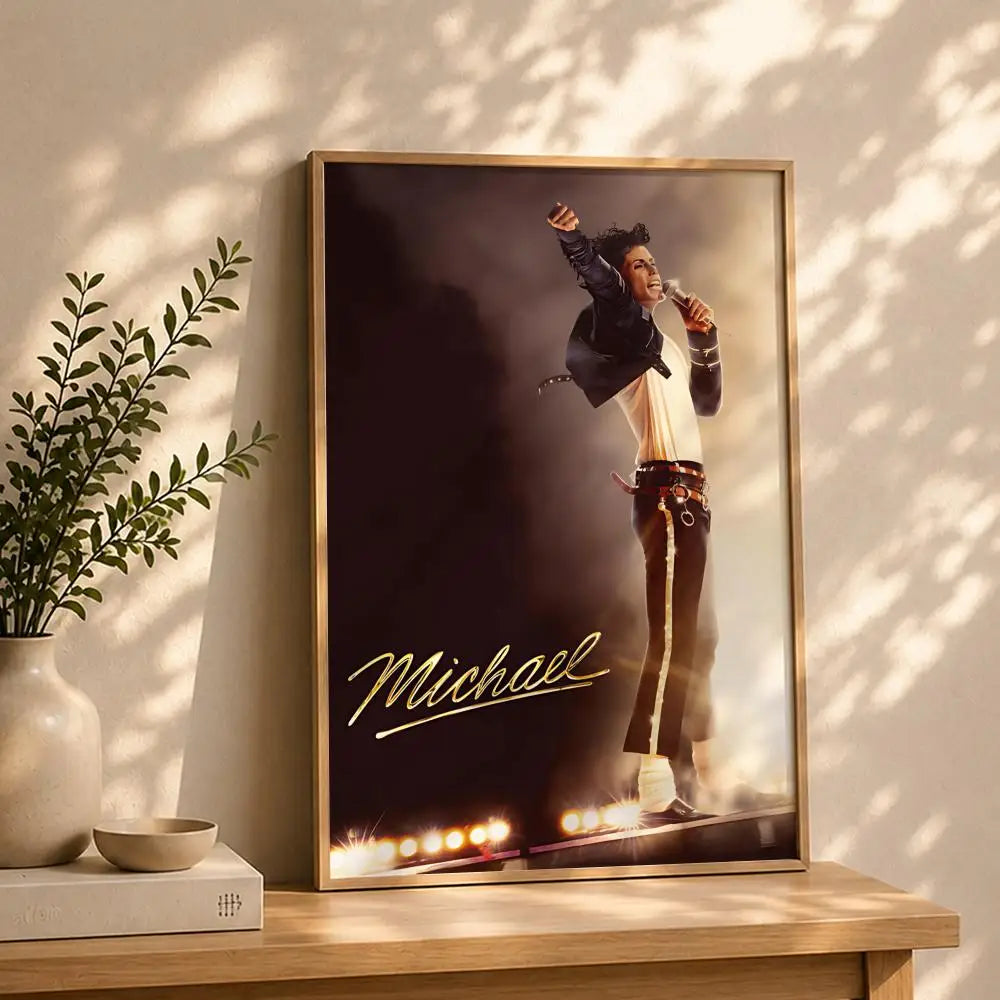 Movie-Michael Poster HD Self Adhesive Waterproof Wall Art Ideal for Home Office Dorm Bedroom Great Gift Peaceful Pleasures Health and Wellness White5 21X30cmNoframe