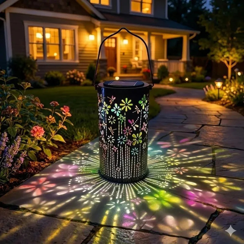Solar Colorful Butterfly Flower Garden Lantern Light | RTONTR
