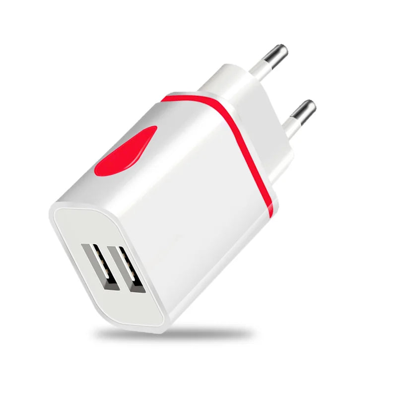 Dual USB Travel Wall Charger 2A Fast Charging EU/US Plug
