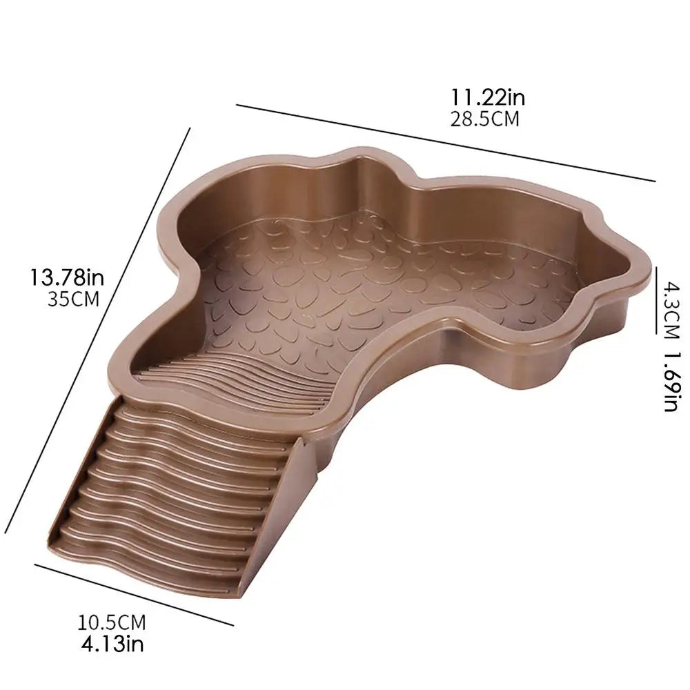 Reptile Bathing Pool with Ramp | Turtle Soaking Tub & Water Bowl
