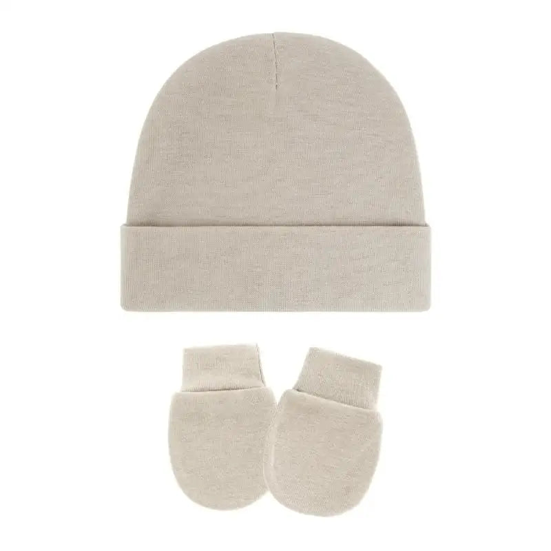 Cotton Newborn Baby Hat & Mittens Set – Soft Knit, 0–12 Mo