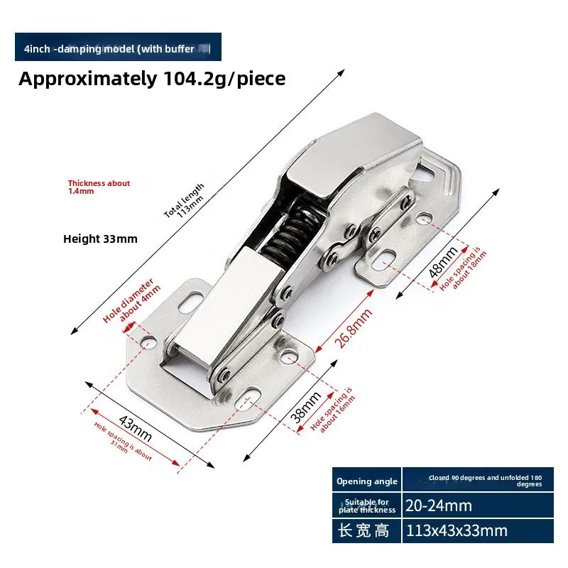 Soft-Close Full Overlay Cabinet Hinge | Straight Arm Damper