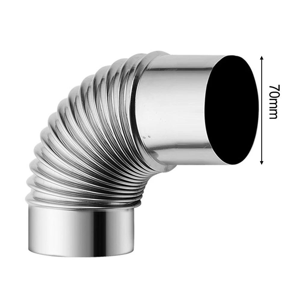 1x Stove Flue Steel Pipe Chimney Liner Bend Multi Gas Water Heater
