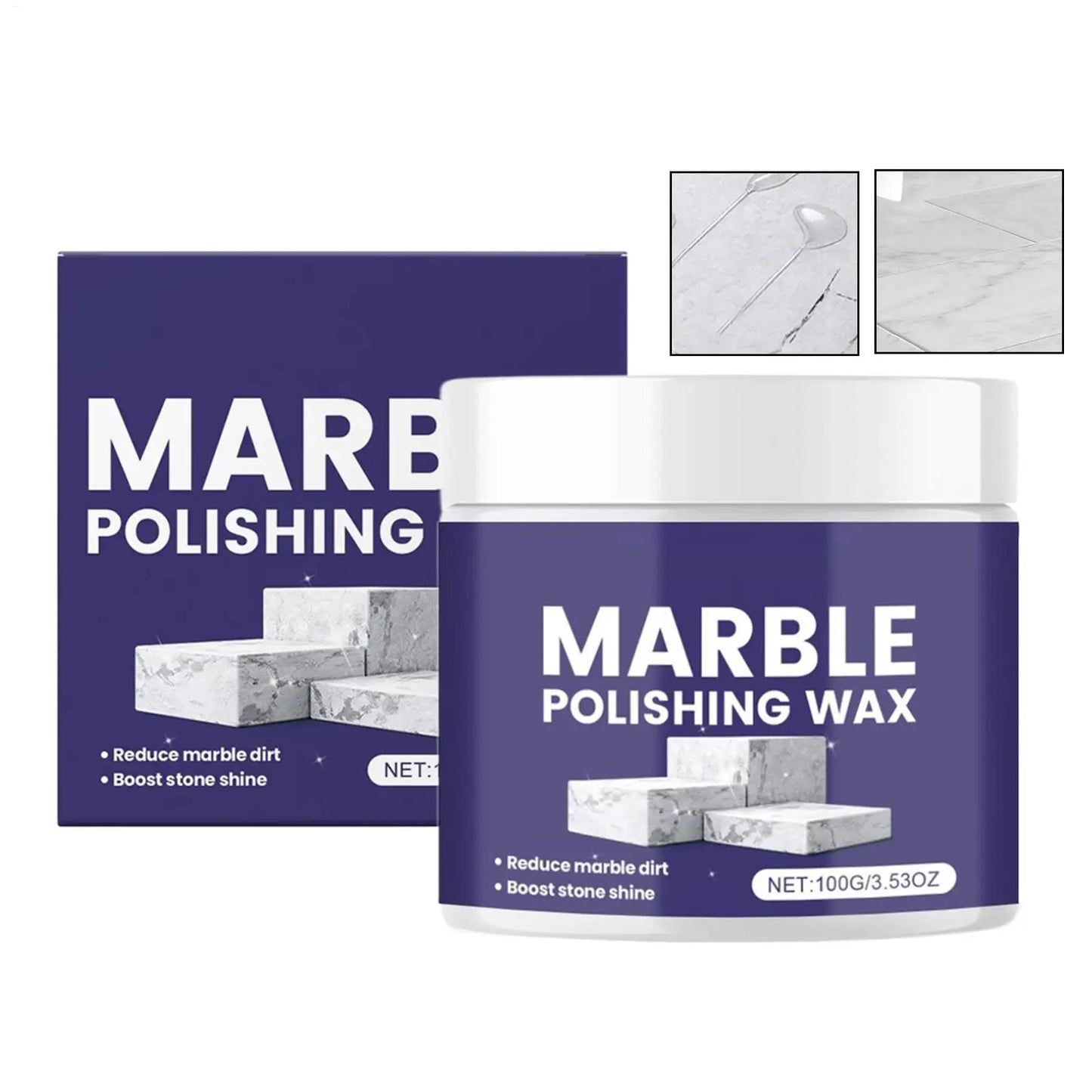 Professional Marble Cleaner & Polish 100g Formula Removes Stains Restores Shine For Countertops Vanities & Natural Stone Surface Peaceful Pleasures Health and Wellness