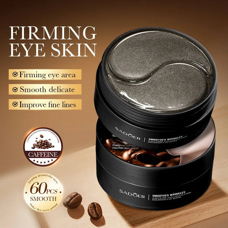 SADOER Collagen Eye Mask Caffeine Crystal Anti Dark Circles Eye Bag Remover Moisturizing Anti-aging Eye Patches Skin Eye Care Peaceful Pleasures Health and Wellness