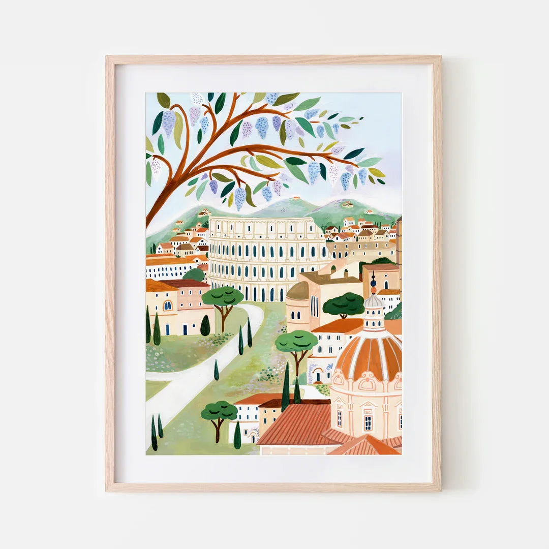 Lisbon Poster, Portugal Art Print, Kitchen Wall Art, Portuguese Tile, Hand Painted, Travel, New Home, Housewarming Gift, Quirky Peaceful Pleasures Health and Wellness WS0641-3 30x40cm Unframed