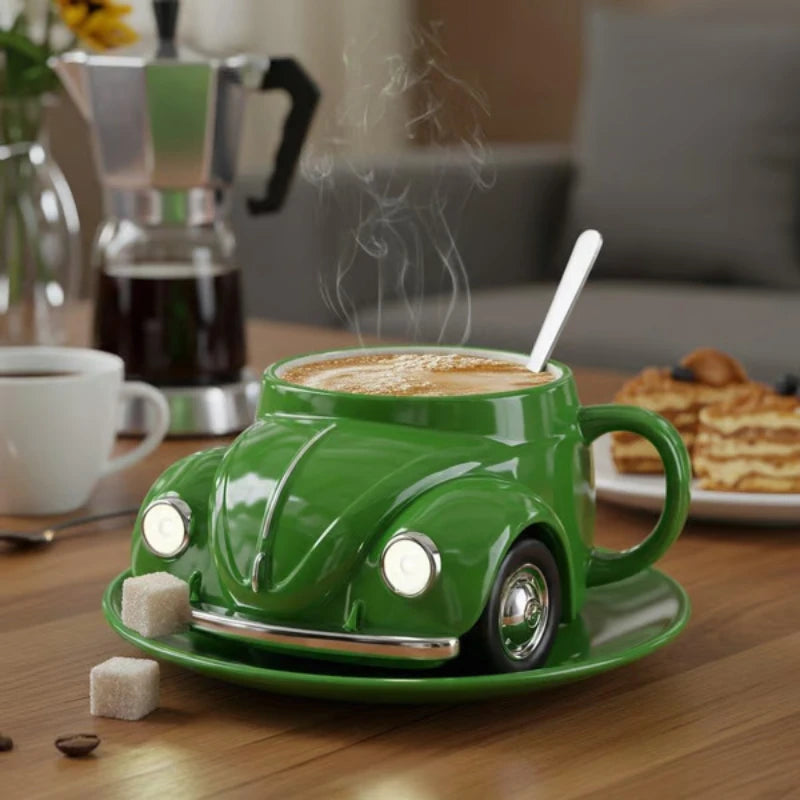 300ML Creative Cartoon Beetle Shaped Coffee Single Mug Without Chassis & spoon Christmas Cups With handle Friends & family Gifts Peaceful Pleasures Health and Wellness