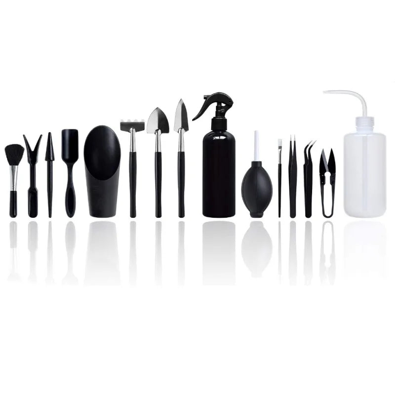 Black series succulent plant tools gardening tool set, indoor planting pot transfer gardening set Peaceful Pleasures Health and Wellness
