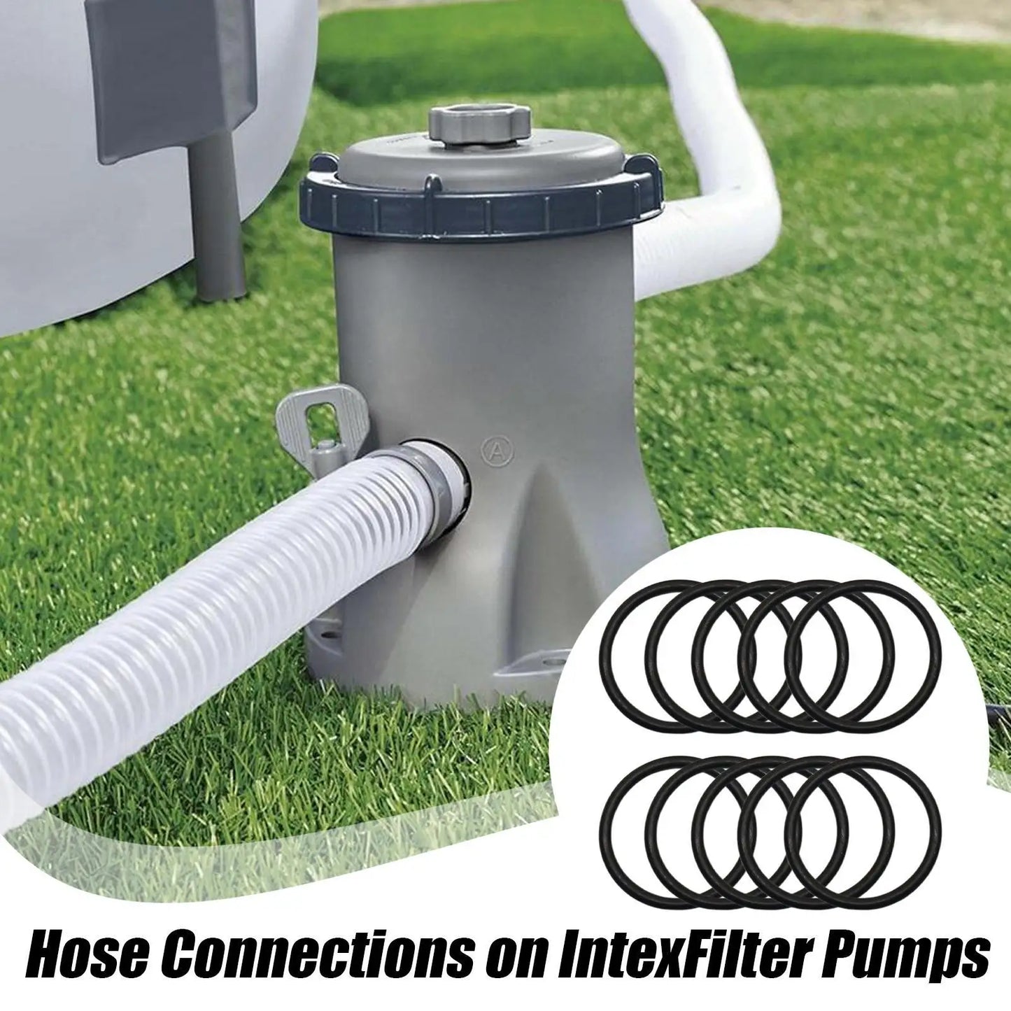 10-Pack Rubber O-Rings for Pool Pump Hose Connectors & Filters