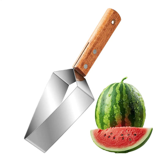 Watermelon Cutter Stainless Steel With Wooden Handle, Ergonomic Melons Slicer For Cantaloupe Muskmelon Home Kitchen Picnic Party Peaceful Pleasures Health and Wellness