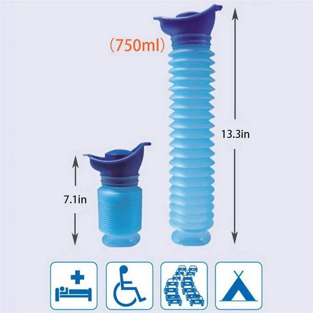 1set Urinal Car Urinal Bucket Outdoor Standing Urine Emergency Travel Portable Reusable Shrinkable Camping Toilet Urine Leak Peaceful Pleasures Health and Wellness