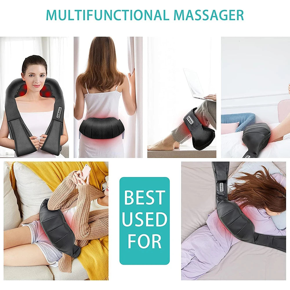 Back And Neck Massager, Back Massager Deep Tissue Kneading Massager Neck And Shoulder Massager With Heat Peaceful Pleasures Health and Wellness