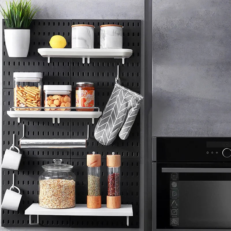 Home Pegboard Wall Hole Board Panels Decor Organizer Holder Mounting Display DIY Tool Storage Rack Bathroom Kitchen Hang Board Peaceful Pleasures Health and Wellness
