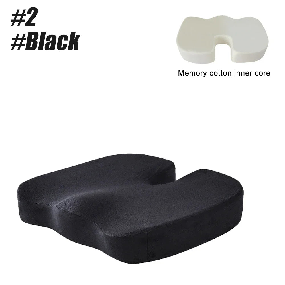 WEFITON Memory Foam Seat Cushion – Tailbone & Sciatica Relief Memory Foam Seat Cushion Peaceful Pleasures Health and Wellness 2-Black-1PCS