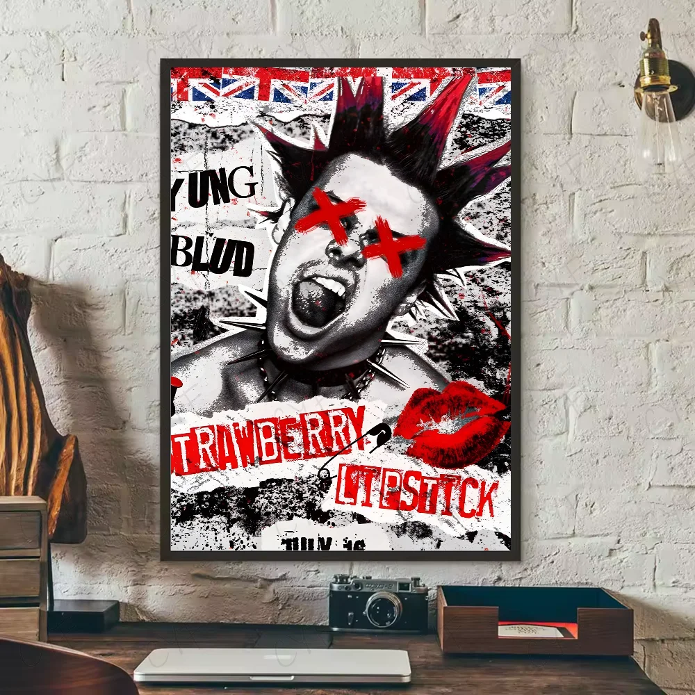 fashion Y-YUNGBLUD Singer Poster HD art sticky wall waterproof home living room bedroom bar aesthetic decoration Peaceful Pleasures Health and Wellness