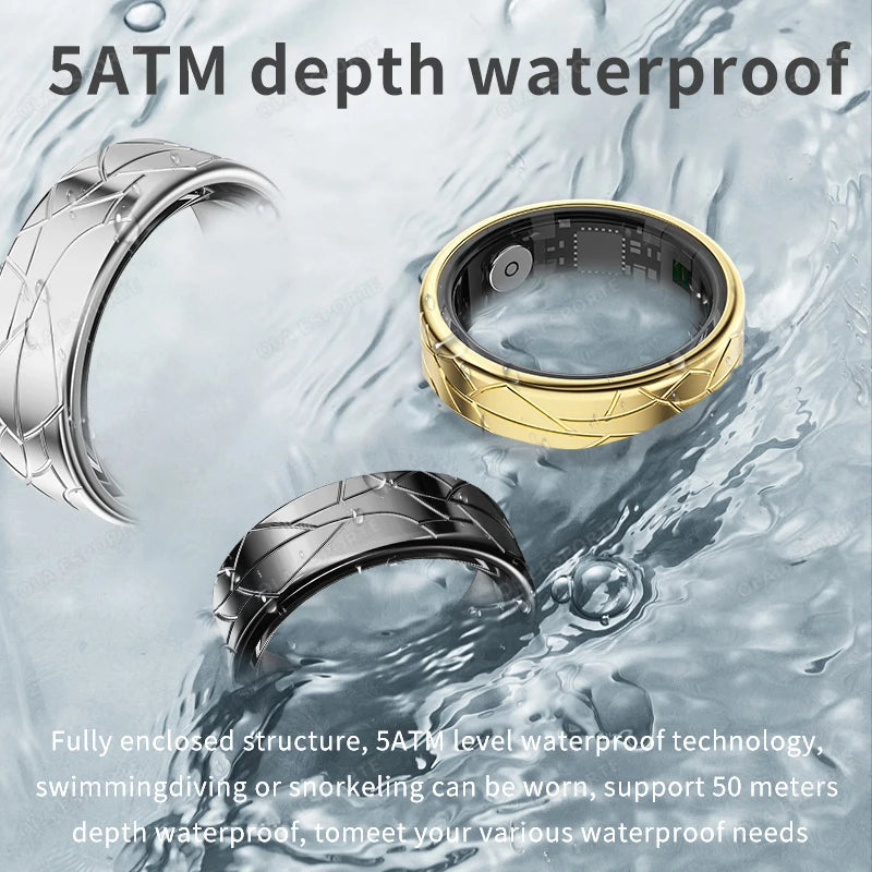 2026 Smart Ring Health and Sleep Tracker Heart Rate Blood Oxygen Monitor Brush Video 5ATM Waterproof Multi Sports Men Women Ring Peaceful Pleasures Health and Wellness
