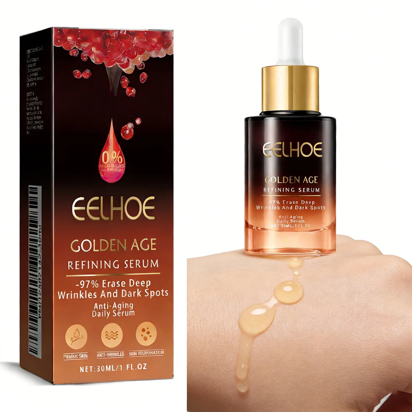 Golden Age Refining Serum Deeply Nourishing Reduce Fine Line Lift and Tighten the Skin Control Oil Moisturizing Facial Essence Peaceful Pleasures Health and Wellness