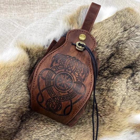 PU Leather Celtic Dice Bag Pouch | D&D RPG LARP Medieval Gift RPG Dice Bag Oasis Select
