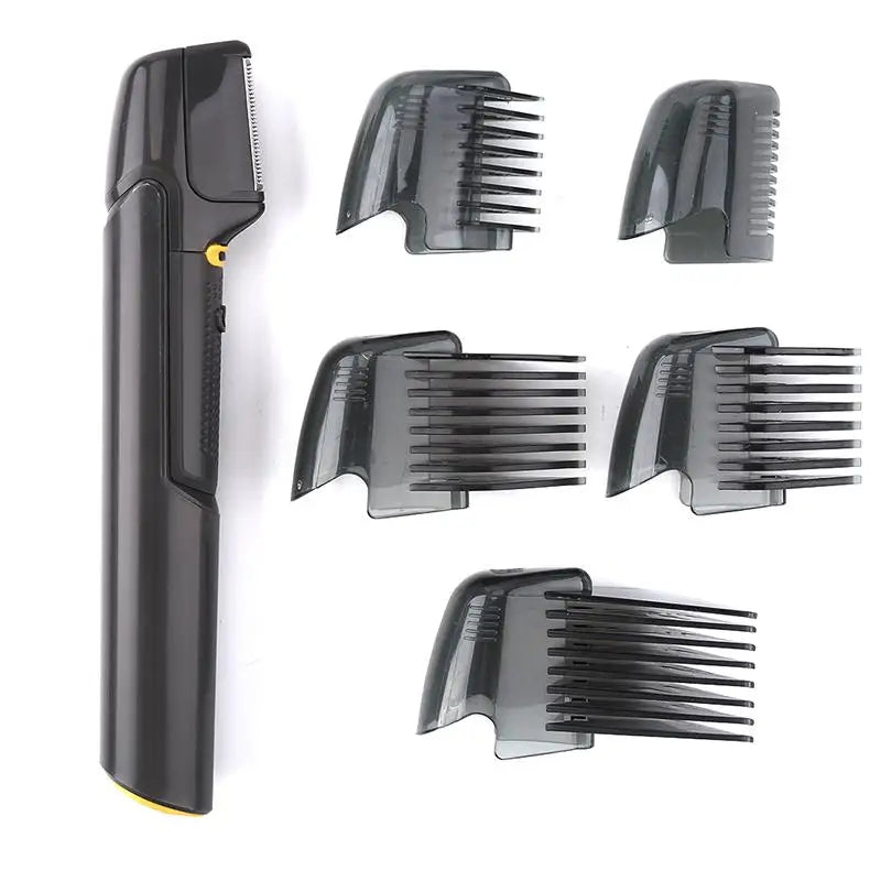 Portable 5-in-1 electric razor with extendable long cord, cordless, for men, household body hair trimmer with USB charging Peaceful Pleasures Health and Wellness black