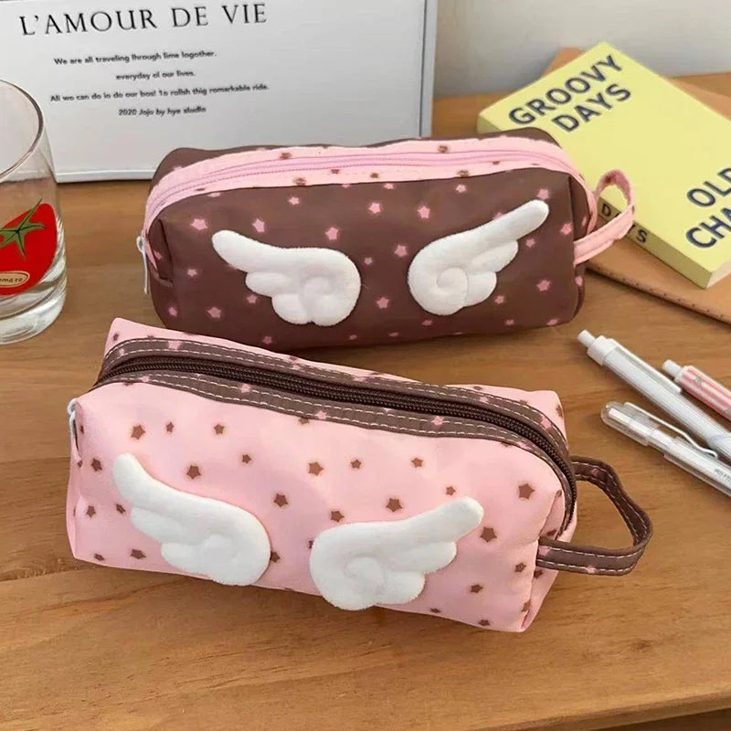 Angel Wings Pencil Case – Large Capacity Fabric Pen Bag