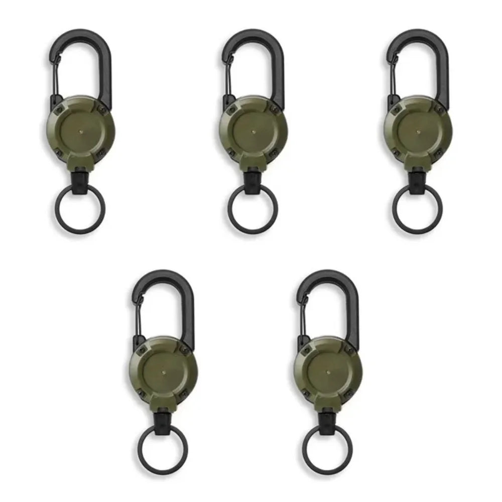 Retractable Carabiner Key Reel | Heavy-Duty Steel Wire Keychain