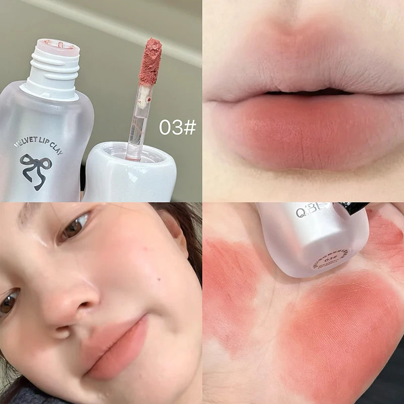 QIBEST Nude Lipstick Matte Cream Texture Lip Lacquer No Stain Cup Lip Mud Waterproof Liquid Lipstick Lasting Cosmetics Lip Tint Peaceful Pleasures Health and Wellness