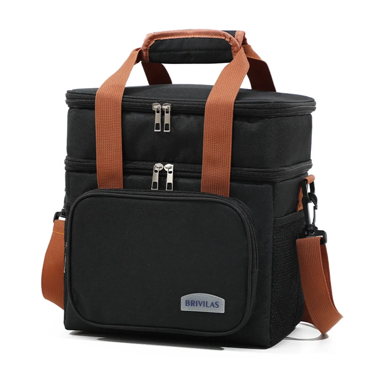 Portable Handheld Insulated Lunch Bag Oxford Cloth Fabric Easy to Carry Lunch Bag for Outdoor Camping Hiking Peaceful Pleasures Health and Wellness black