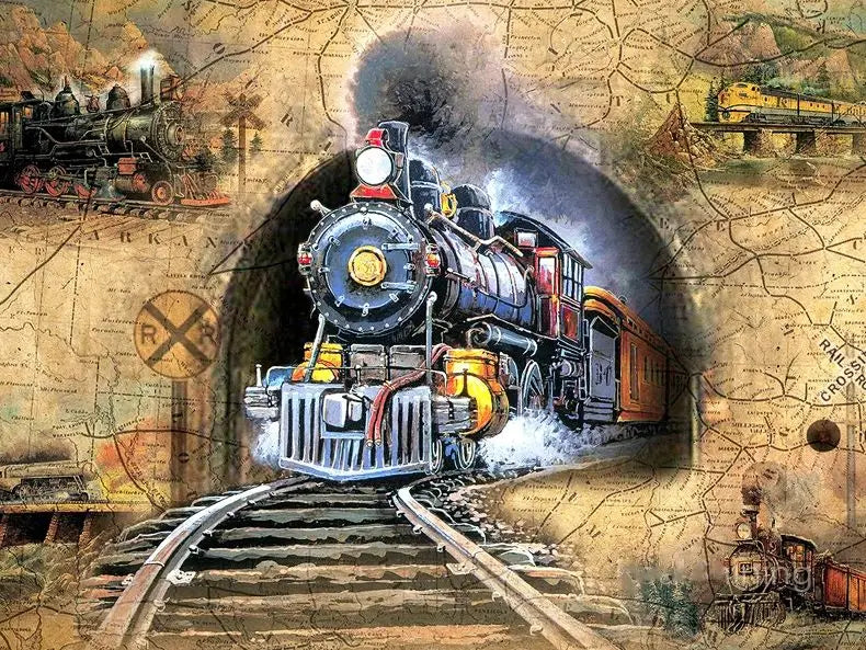 Paint By Number Canvas Painting Kits Landscape DIY Unframe Coloring By Numbers Train Acrylic Paint Kits Unique Gift Peaceful Pleasures Health and Wellness 12 40x60cm Unframed
