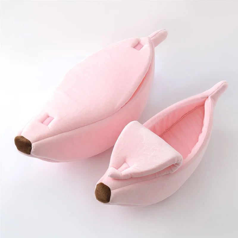 Cute Cats Beds Deep Sleep Comfort In Winter Bed Banana Shape for Cat's House Products Pets Creative Indoor Small Cat Dog Beds Peaceful Pleasures Health and Wellness