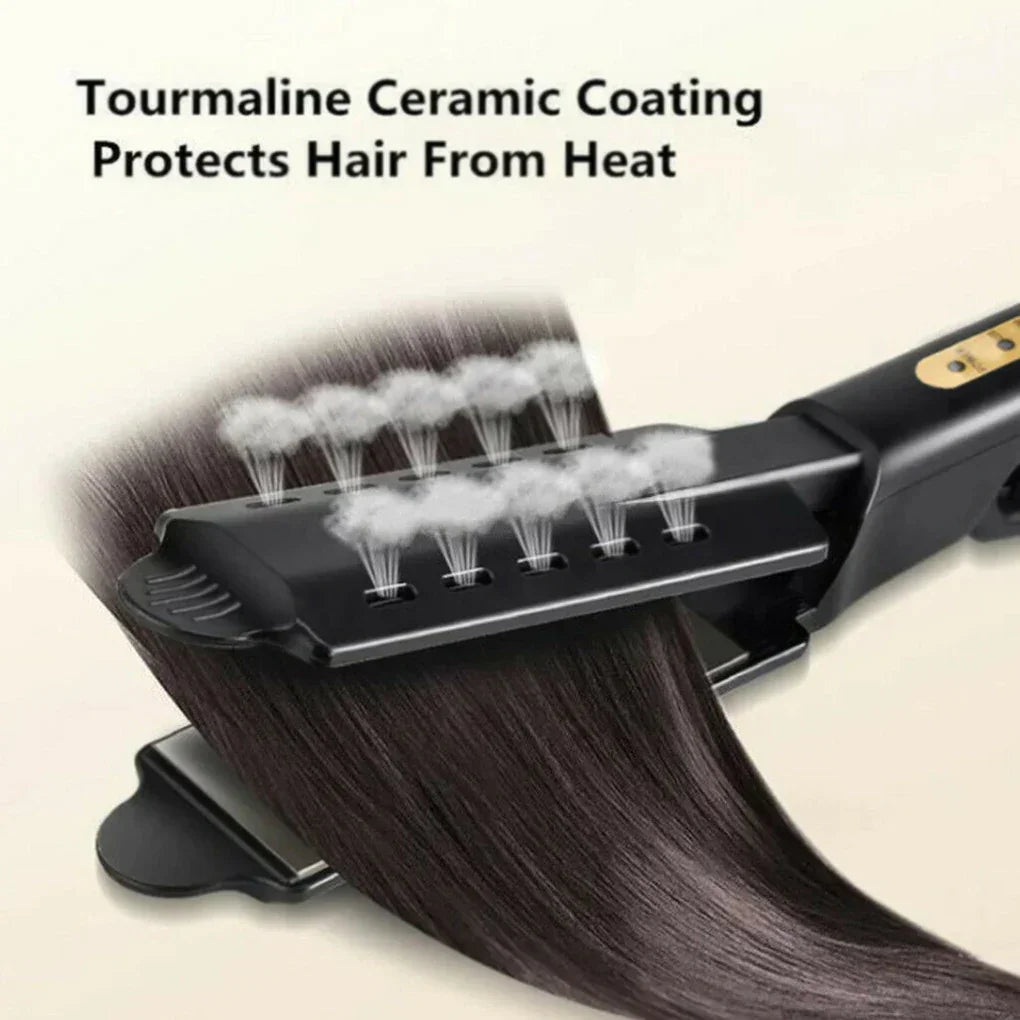 Hair Straightener Four-gear Temperature Adjustment Ceramic Tourmaline Ionic Flat Iron Hair Straightener For Women Widen Panel Peaceful Pleasures Health and Wellness