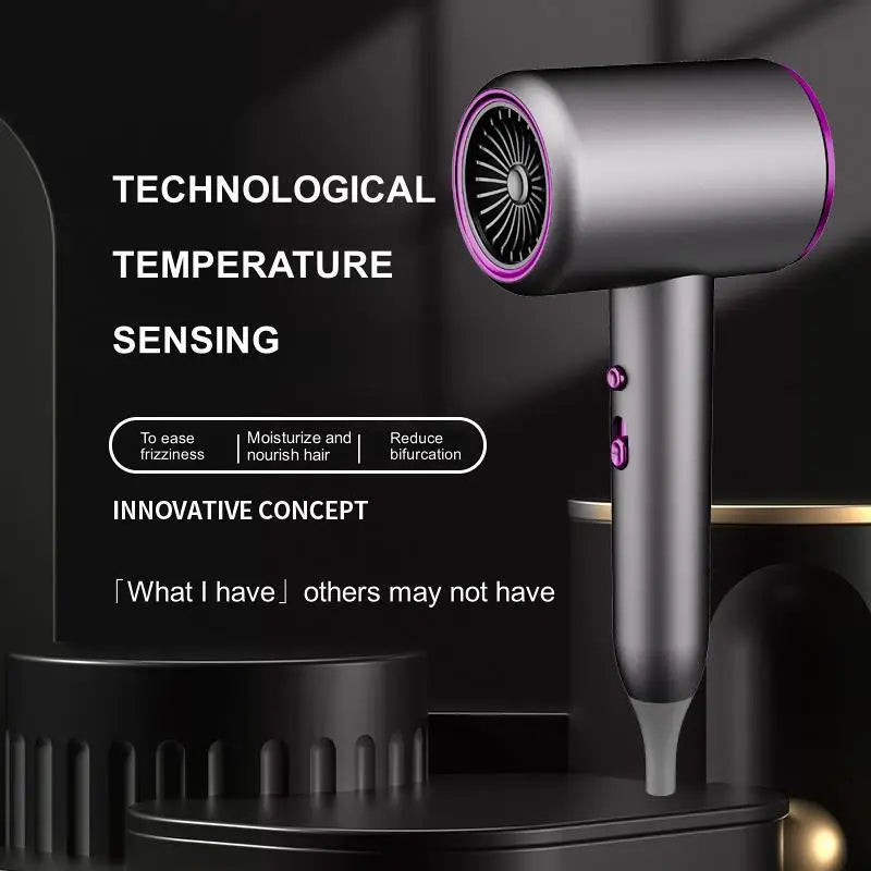 HOMEFISH 2000W Negative Ion Hair Dryer | Salon & Home Ionic Hair Dryer Peaceful Pleasures Health and Wellness grey EU