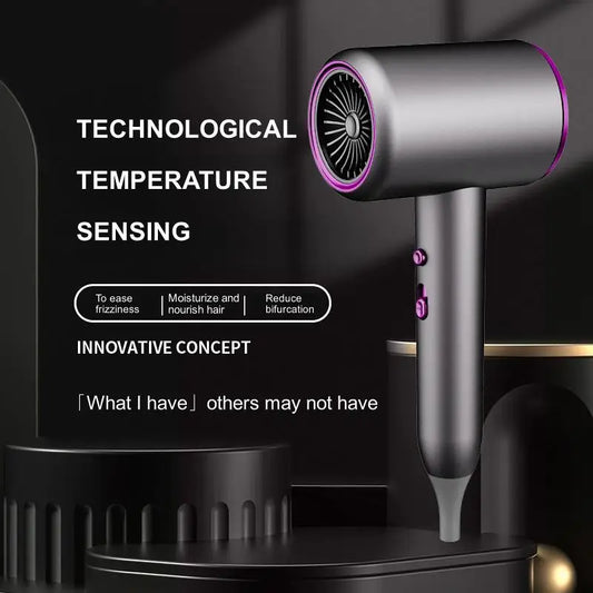 HOMEFISH 2000W Negative Ion Hair Dryer | Salon & Home Ionic Hair Dryer Peaceful Pleasures Health and Wellness grey EU