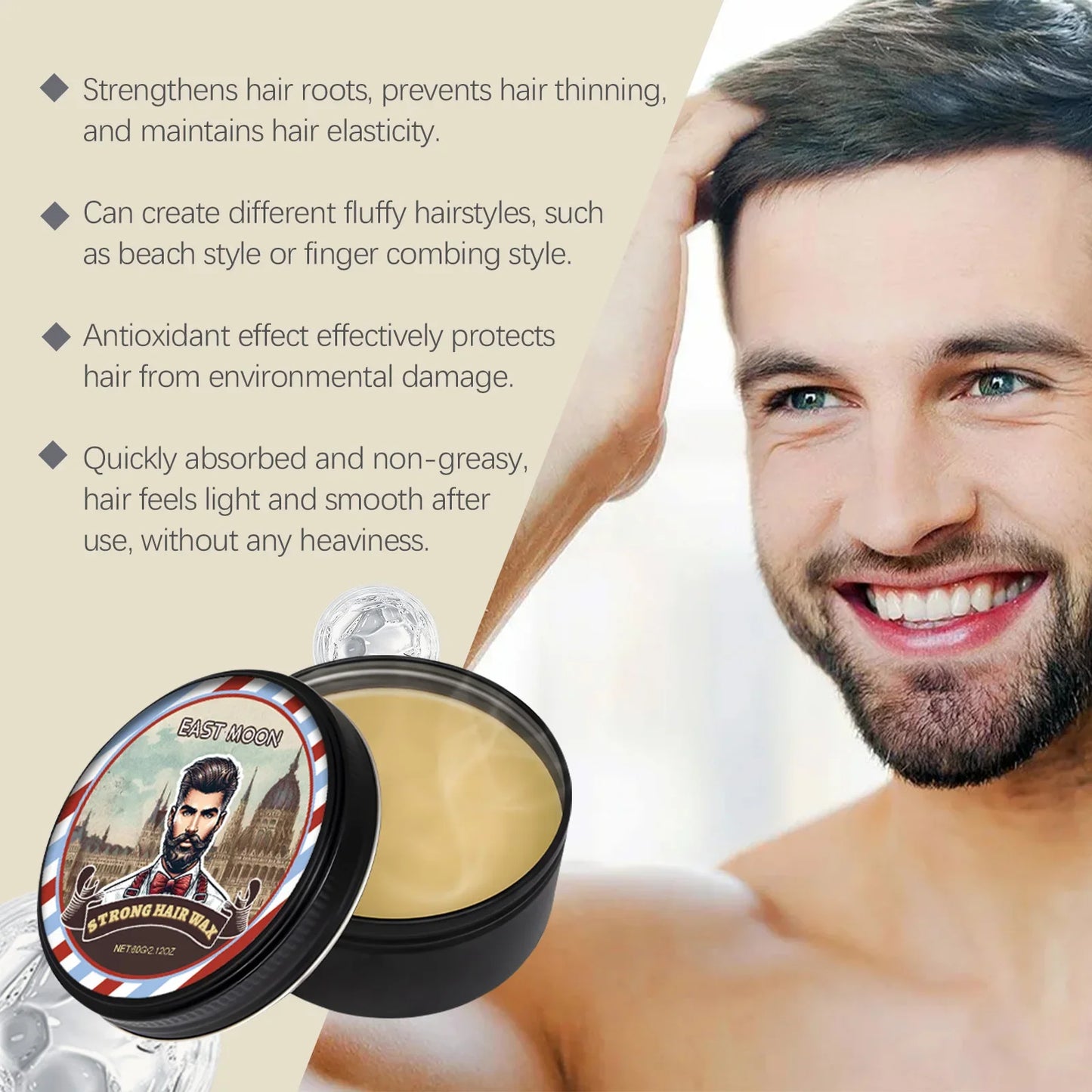 East Moon Strong Hair Wax – Edge Control & Long-Lasting Hold