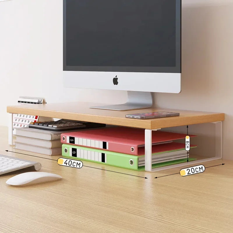 Wood Monitor Stand & Desk Organizer Shelf – 30/40/50cm