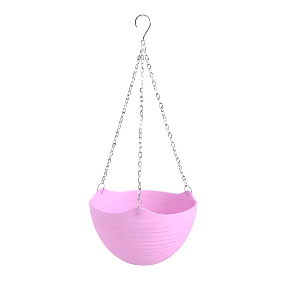 Durable Self-absorbing Hanging Basket Plastic Colorful Flower Pot Hanging Flower Pot Home Decor Peaceful Pleasures Health and Wellness Purple
