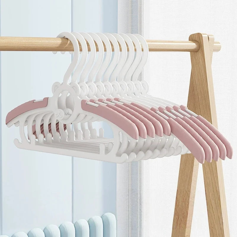 Hangers for Closet, Non-Slip Clothes Hangers, Pink Grey Adjustable Toddler Hanger for Girl Boy Hangers, Space Saving Peaceful Pleasures Health and Wellness