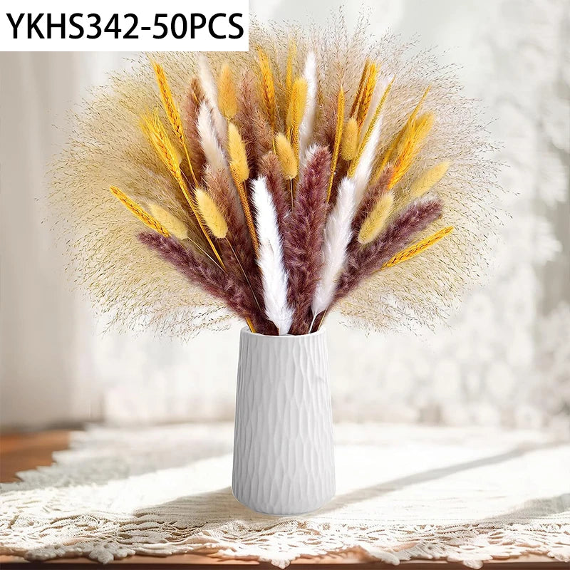 Natural Dried Pampas Grass Bunny Tails Bouquet | Boho Decor